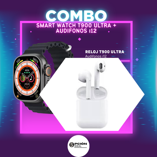 SMART WATCH T900 + AUDIFONO I12